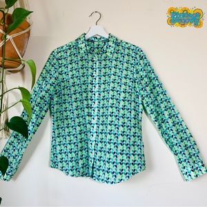 1970s looking women silk blouse